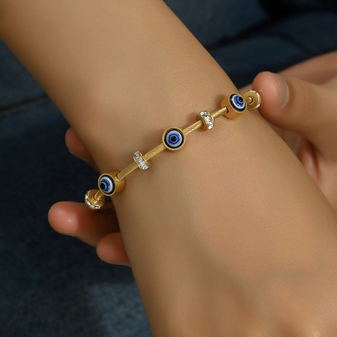 "Shielded in Gold" – Evil Eye Protection bracelet