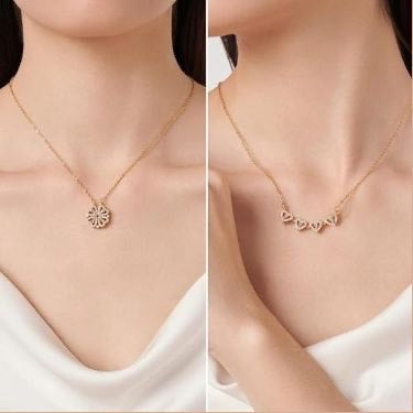 Rose Gold 2-in-1 Heart Clover Necklace