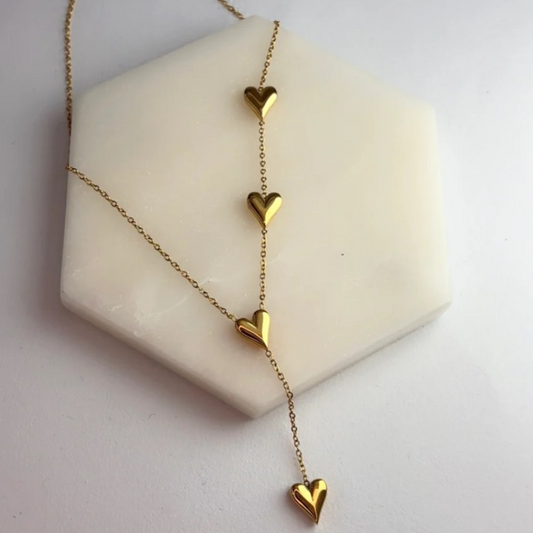“Heartline Drip” – Layered Love Necklace