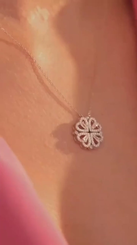 Rose Gold 2-in-1 Heart Clover Necklace